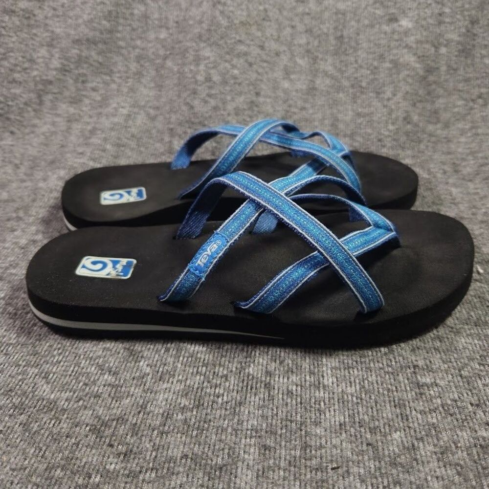 Teva Olowahu Flip Flops Blue Women's Size 8 Strappy Comfort Sandals 6840